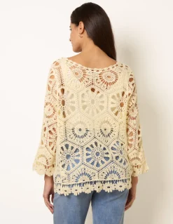 Long-Sleeved Crochet Cardigan