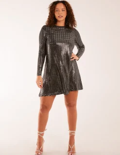 Long Sleeve Mirrored Swing Dress