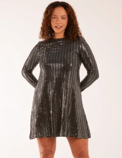 Long Sleeve Mirrored Swing Dress