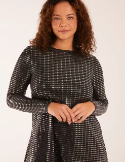 Long Sleeve Mirrored Swing Dress