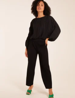 Long Sleeve Pleated Top