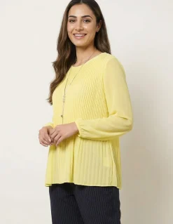 Long Sleeve Pleated Top