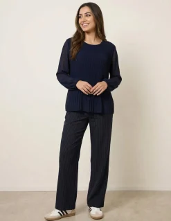 Long Sleeve Pleated Top