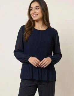 Long Sleeve Pleated Top