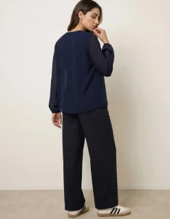 Long Sleeve Pleated Top