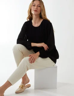 Long Sleeve Pleated Top