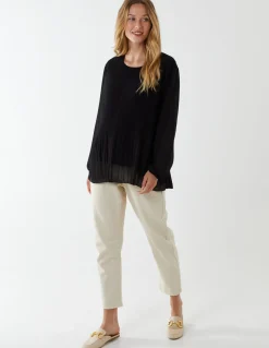 Long Sleeve Pleated Top
