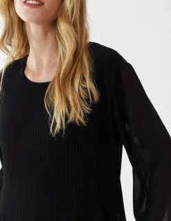 Long Sleeve Pleated Top