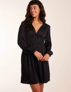 Long Sleeve V Neck Mini Dress