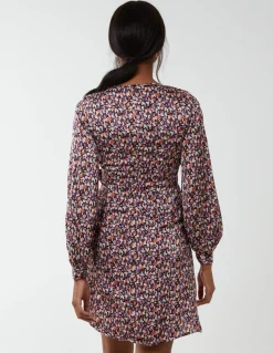 Long Sleeve Wrap Hem Dress