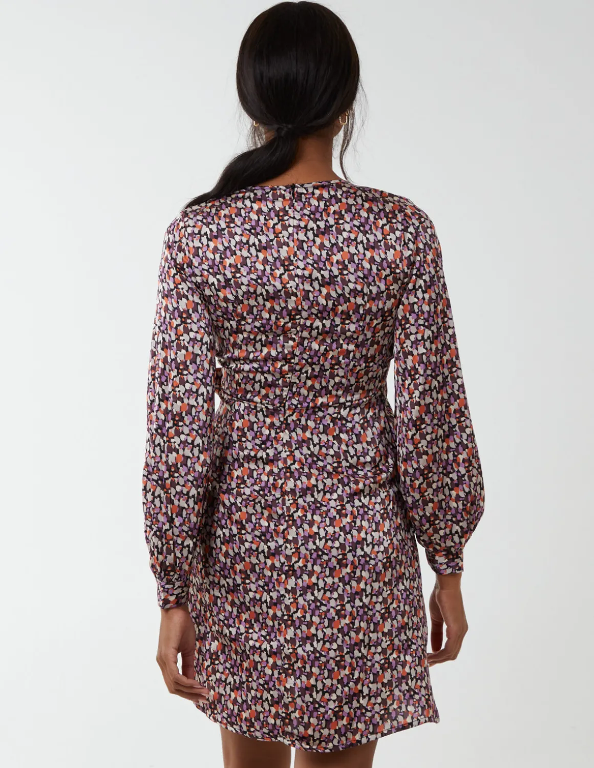 Long Sleeve Wrap Hem Dress