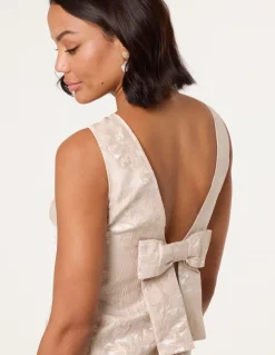 Luxe Jacquard Bow Back Dress