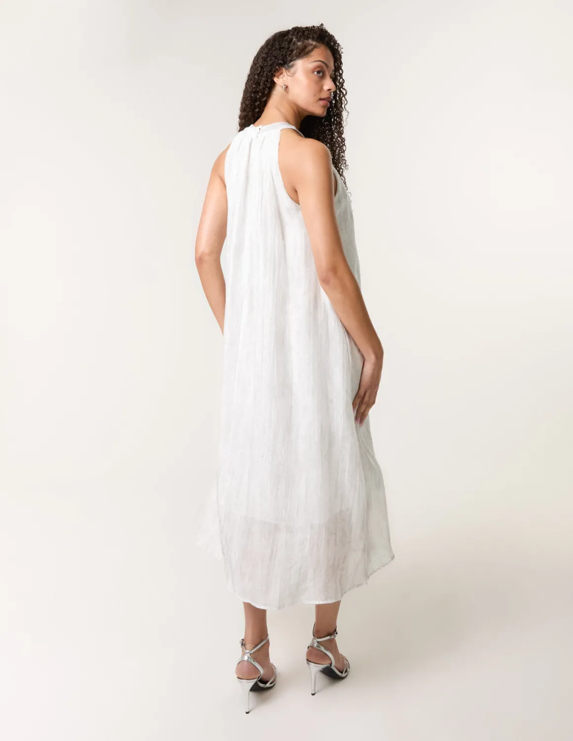 Luxe Rose Detail Halter Neck Dress