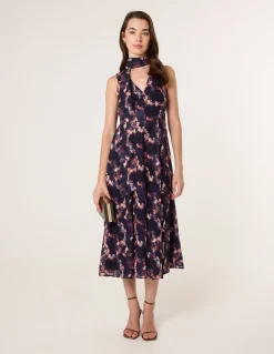 Luxe Tie V Neck Sleeveless Dress