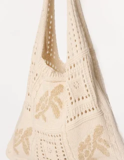 Metallic Crochet Knit Bag