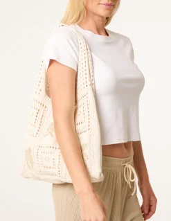 Metallic Crochet Knit Bag