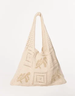 Metallic Crochet Knit Bag