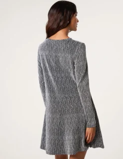 Metallic Diamante Swing Dress