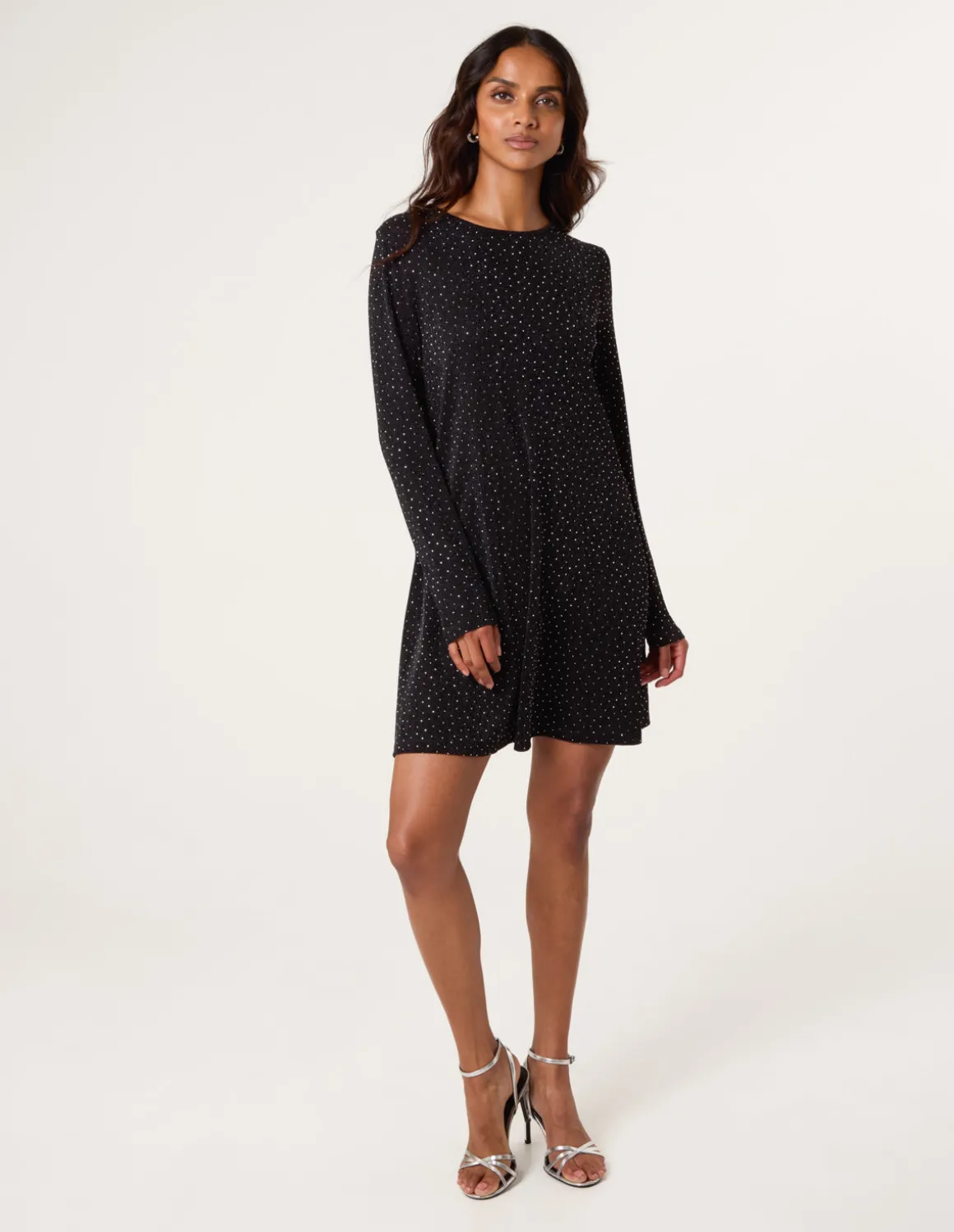 Metallic Diamante Swing Dress