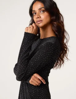 Metallic Diamante Swing Dress