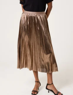 Metallic Pleated Tulle Skirt