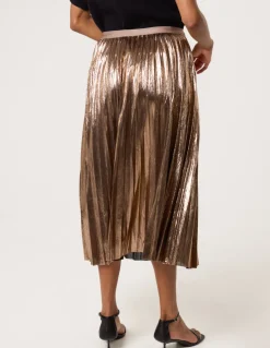 Metallic Pleated Tulle Skirt