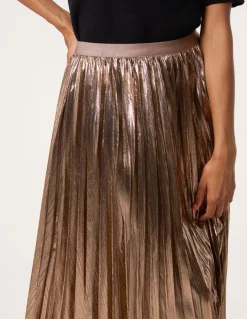 Metallic Pleated Tulle Skirt