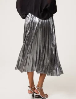 Metallic Pleated Tulle Skirt
