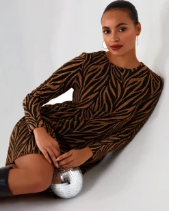 Metallic Swing Mini Dress