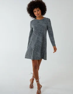 Metallic Swing Mini Dress