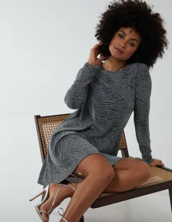 Metallic Swing Mini Dress