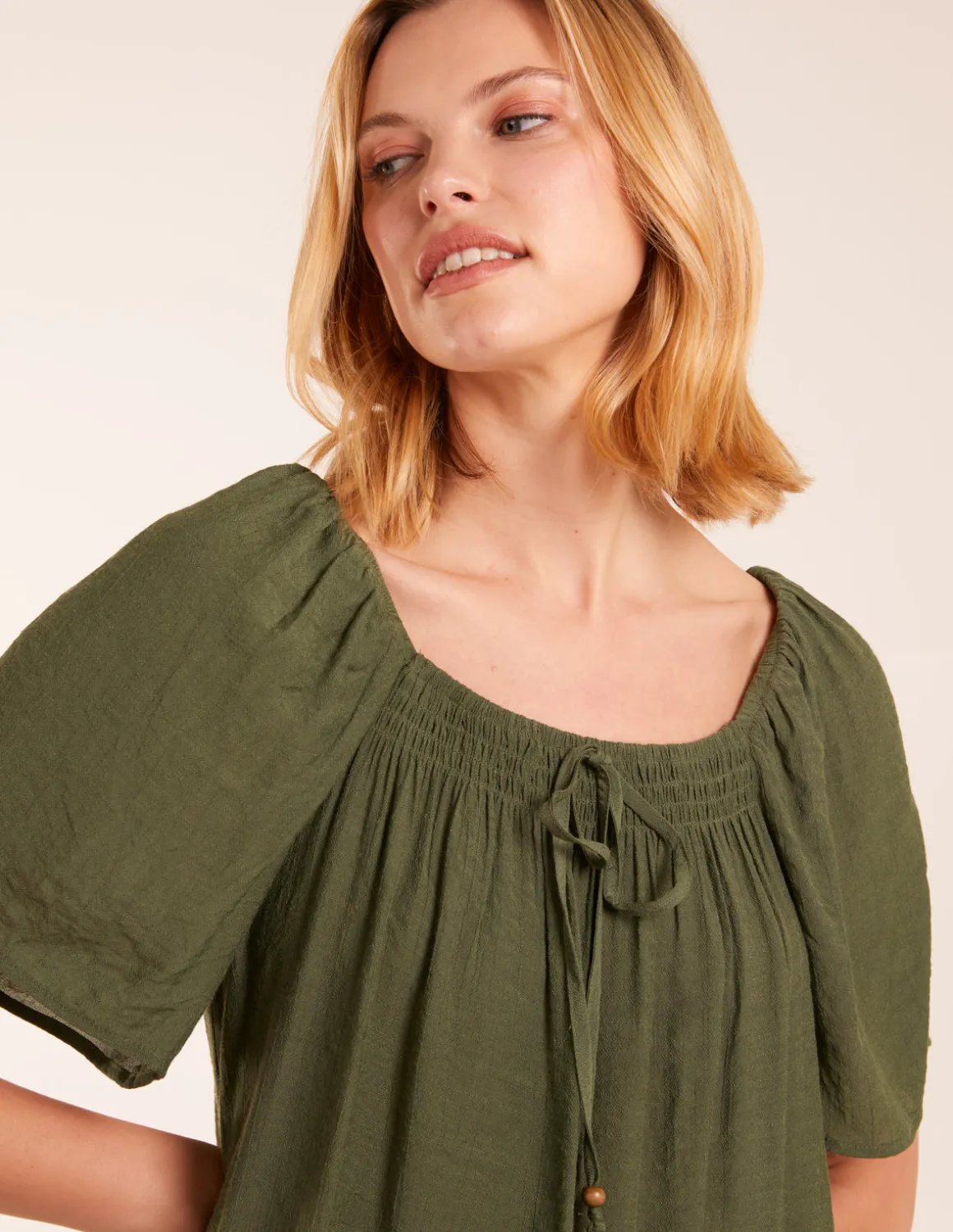 Milkmaid Shirred Swing Top