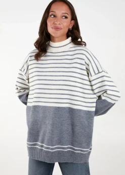Mixed Stripe Round Neck Jumper