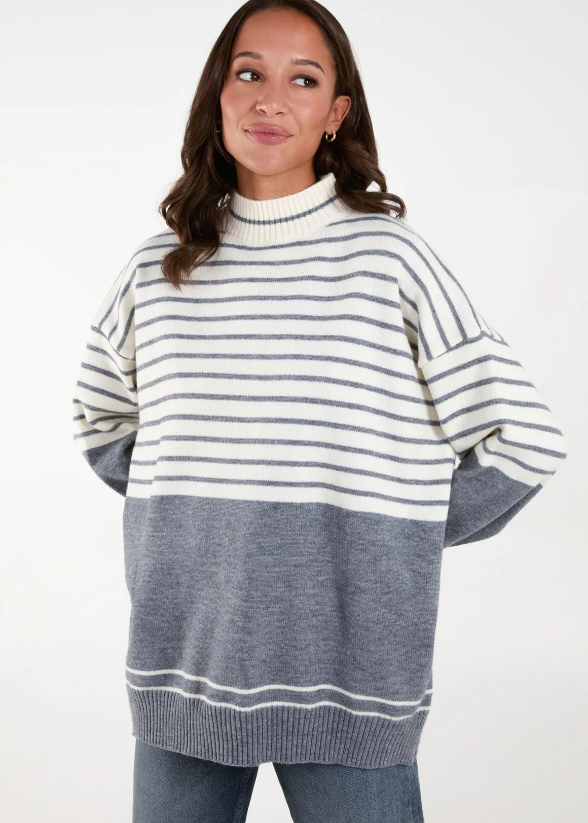 Mixed Stripe Round Neck Jumper