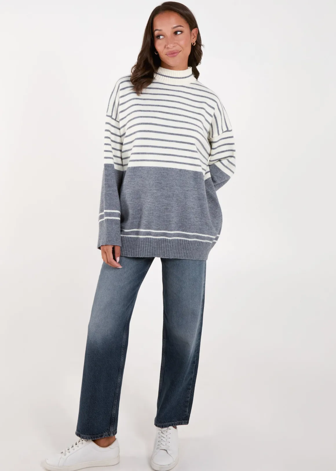 Mixed Stripe Round Neck Jumper
