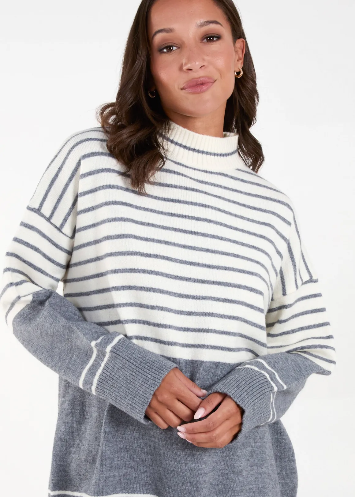 Mixed Stripe Round Neck Jumper