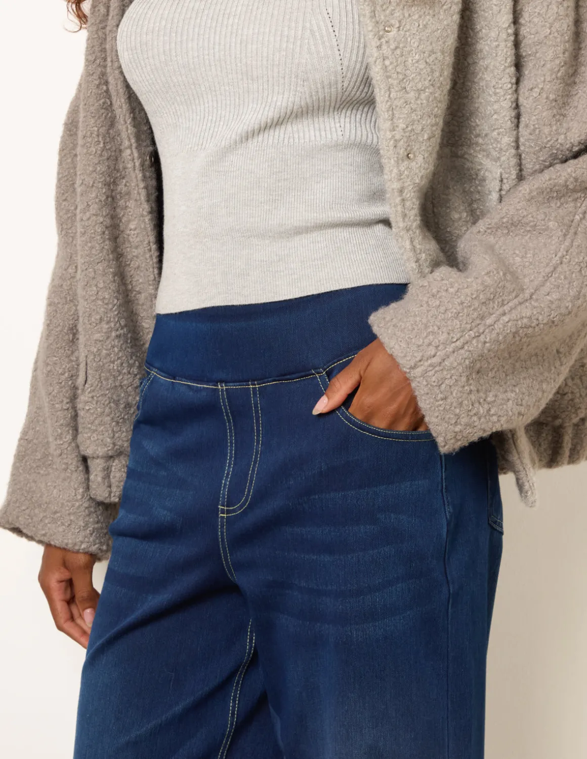 Multi Stretch Deep Waistband Trousers