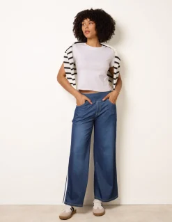 Multi Stretch Side Stripe Deep Waistband Trousers