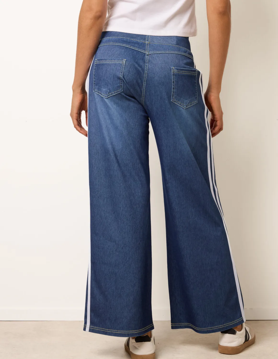 Multi Stretch Side Stripe Deep Waistband Trousers