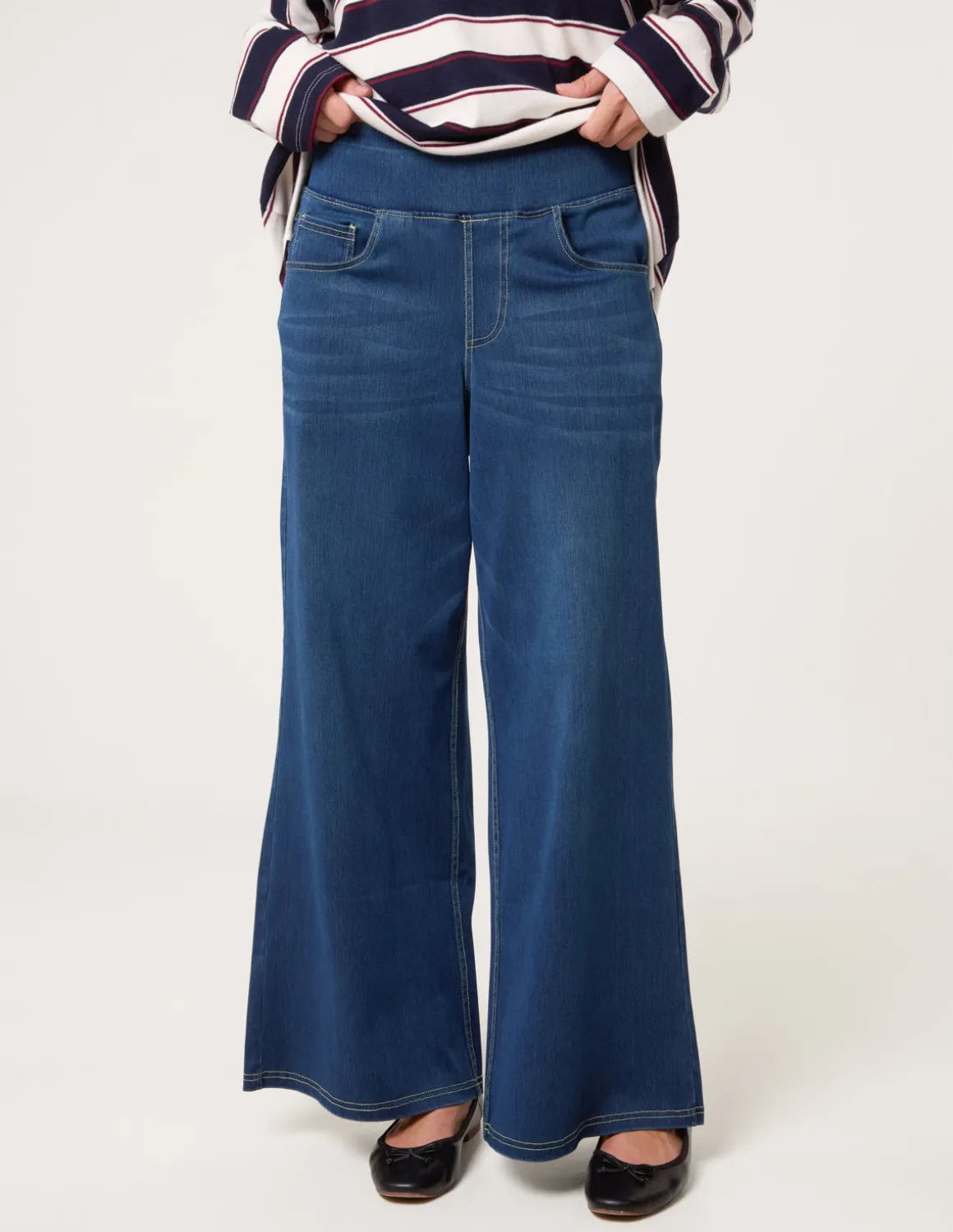 Multi Stretch Wide Leg Jeans