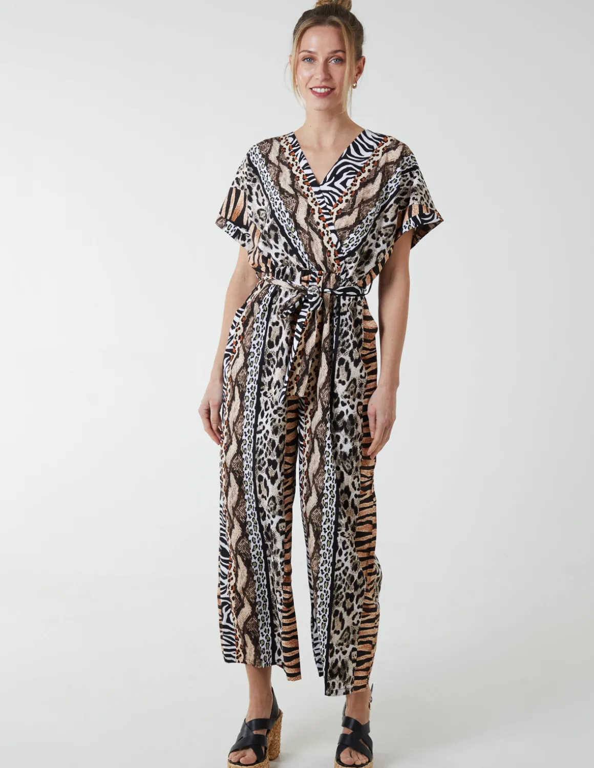 Multi Stripe Animal Jumpsuit