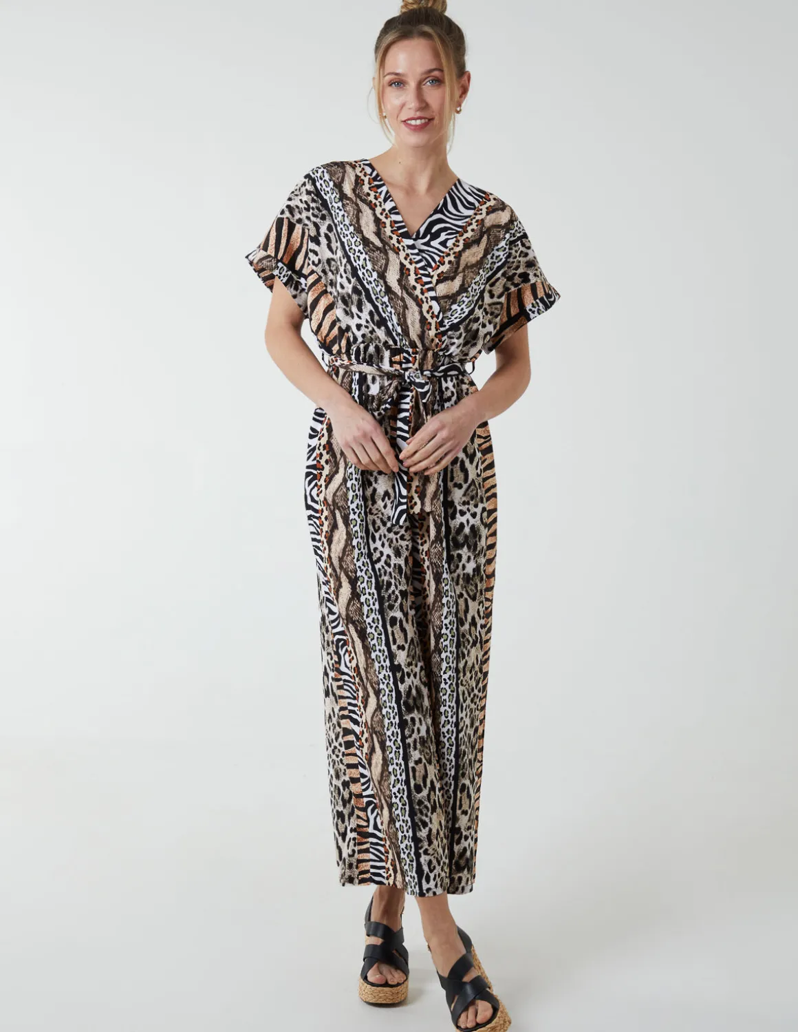 Multi Stripe Animal Jumpsuit