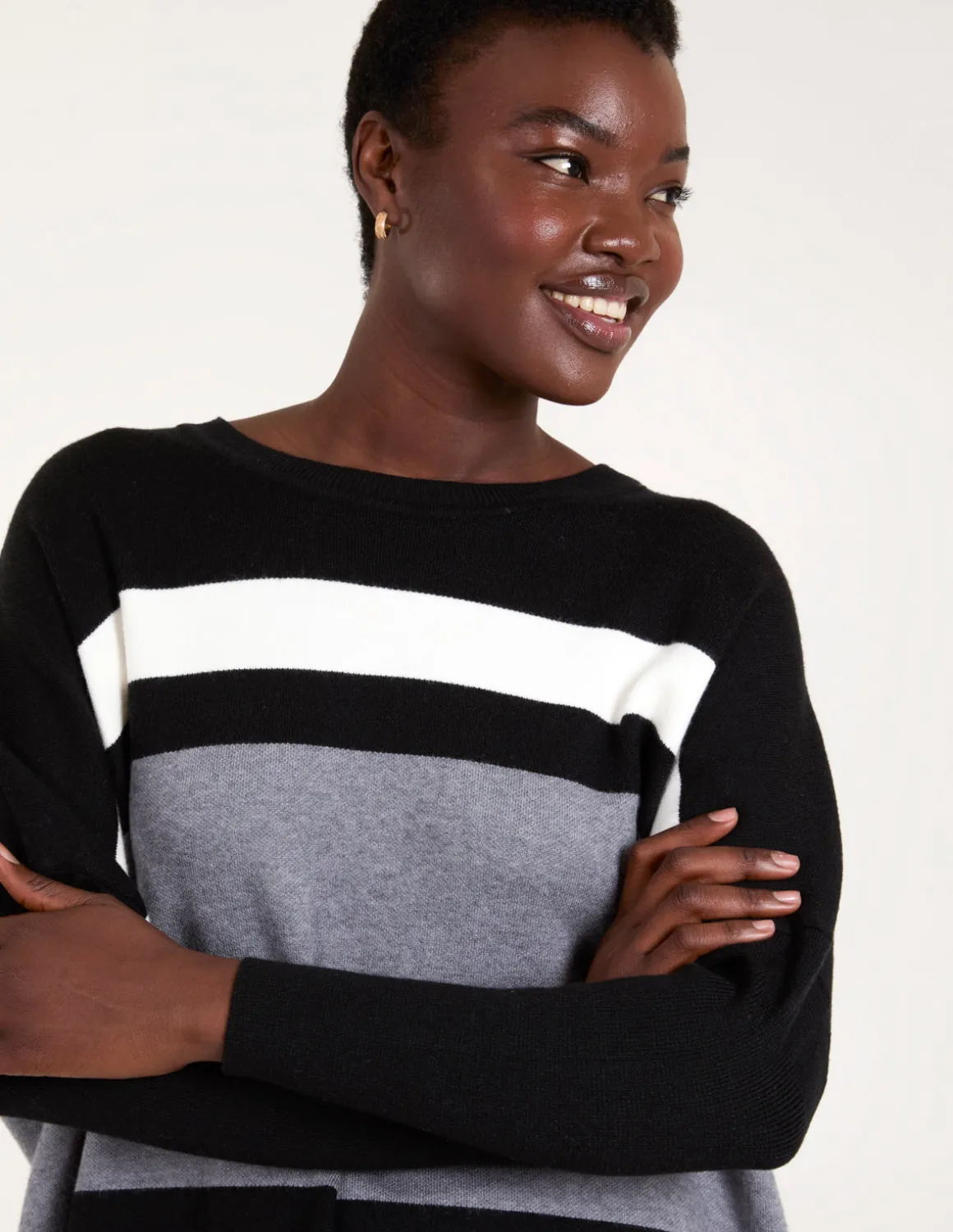 Multi Stripe Colour Block Jumper
