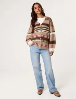 Multi Stripe Knit Cardigan