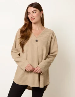 One Button Cord Rib Top