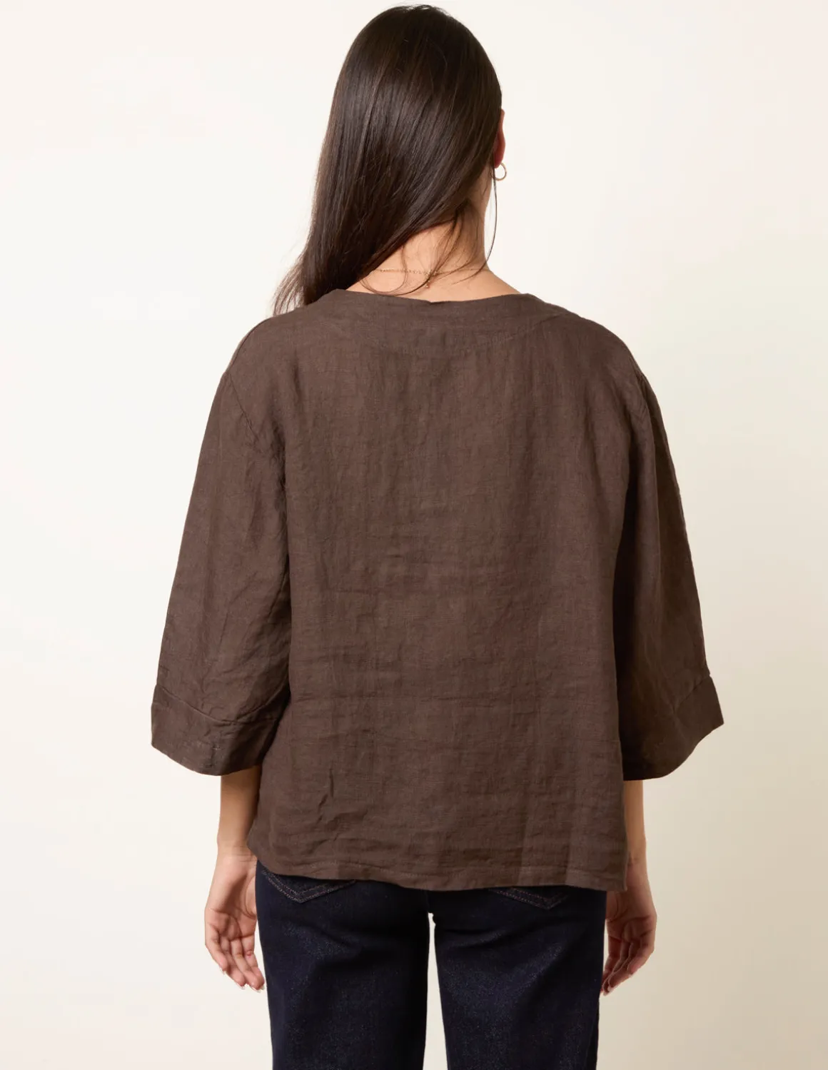 One Button Linen Blazer