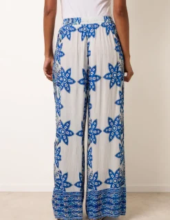 Paisley Floral Wide Leg Printed Trousers