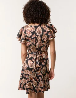 Paisley Frill Sleeve Mini Dress