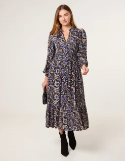 Paisley Shirred Waist Shirt Dress