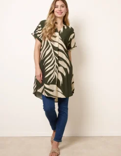 Palm Print Tunic Top